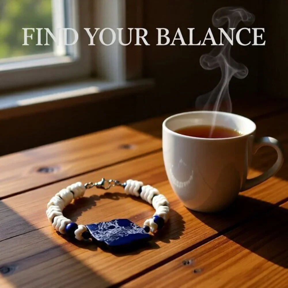 Color Contrasts! Navy Blue Sea Sediment Jasper + Lapis + Natural Howlite Wavers